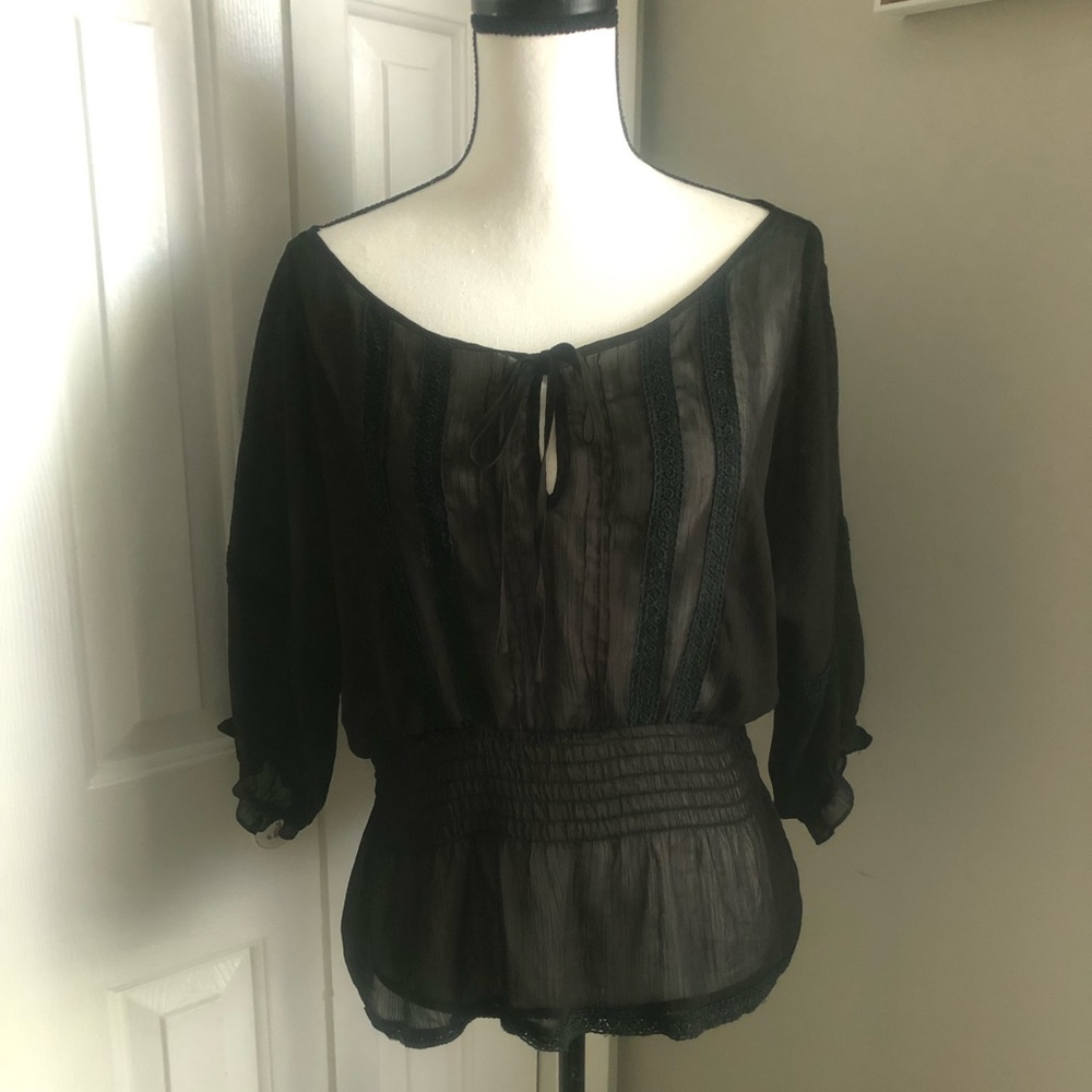 Guess Jeans Sheer Blouse - Picture 1 of 8